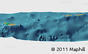 Political Panoramic Map of Cayman Islands, single color outside, satellite sea