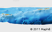 Political Panoramic Map of Cayman Islands, single color outside, shaded relief sea