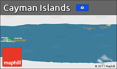 Satellite Panoramic Map of Cayman Islands, lighten, desaturated, land only