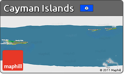 Satellite Panoramic Map of Cayman Islands, lighten, desaturated, land only