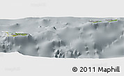 Satellite Panoramic Map of Cayman Islands, lighten, semi-desaturated