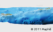 Satellite Panoramic Map of Cayman Islands, political shades outside