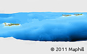 Satellite Panoramic Map of Cayman Islands, single color outside, bathymetry sea