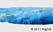 Satellite Panoramic Map of Cayman Islands, single color outside, shaded relief sea
