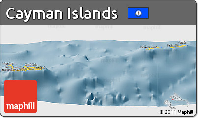 Savanna Style Panoramic Map of Cayman Islands