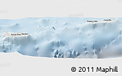 Shaded Relief Panoramic Map of Cayman Islands, lighten