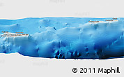 Shaded Relief Panoramic Map of Cayman Islands, political outside