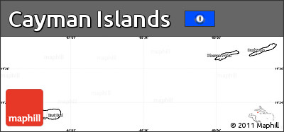 Blank Simple Map of Cayman Islands, cropped outside