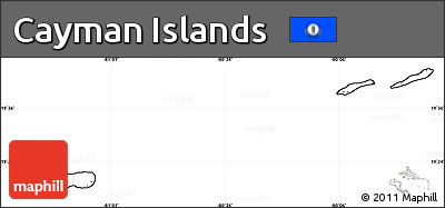 Blank Simple Map of Cayman Islands, cropped outside, no labels
