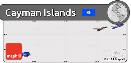 Flag Simple Map of Cayman Islands, flag aligned to the middle