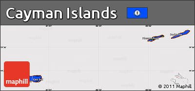Flag Simple Map of Cayman Islands, flag aligned to the middle