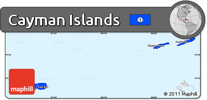 Flag Simple Map of Cayman Islands, single color outside, flag centered