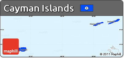 Flag Simple Map of Cayman Islands, single color outside, flag centered