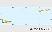 Political Simple Map of Cayman Islands, single color outside