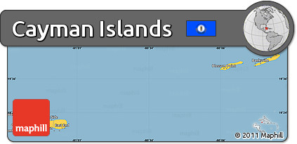Savanna Style Simple Map of Cayman Islands