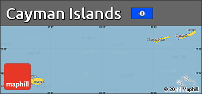 Savanna Style Simple Map of Cayman Islands