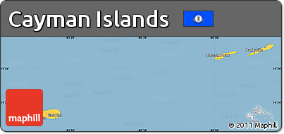 Savanna Style Simple Map of Cayman Islands, single color outside