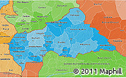 Political Shades 3D Map of Central African Republic