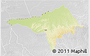 Physical 3D Map of Ndele, lighten, desaturated