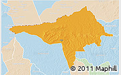 Political 3D Map of Ndele, lighten