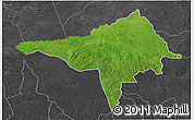 Satellite 3D Map of Ndele, darken, desaturated