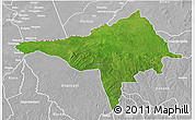 Satellite 3D Map of Ndele, lighten, desaturated