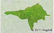 Satellite 3D Map of Ndele, lighten