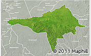 Satellite 3D Map of Ndele, lighten, semi-desaturated