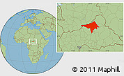 Savanna Style Location Map of Ndele