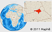 Shaded Relief Location Map of Ndele