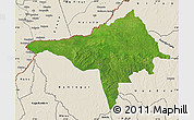 Satellite Map of Ndele, shaded relief outside