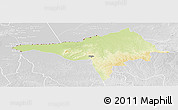 Physical Panoramic Map of Ndele, lighten, desaturated