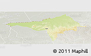 Physical Panoramic Map of Ndele, lighten, semi-desaturated