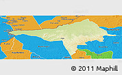 Physical Panoramic Map of Ndele, political outside