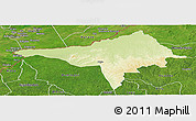 Physical Panoramic Map of Ndele, satellite outside