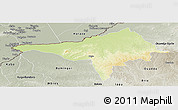 Physical Panoramic Map of Ndele, semi-desaturated
