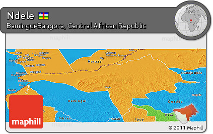 Political Panoramic Map of Ndele