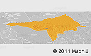 Political Panoramic Map of Ndele, lighten, desaturated