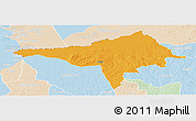 Political Panoramic Map of Ndele, lighten