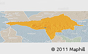 Political Panoramic Map of Ndele, lighten, semi-desaturated