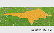 Political Panoramic Map of Ndele, satellite outside
