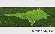 Satellite Panoramic Map of Ndele, darken