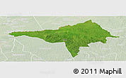 Satellite Panoramic Map of Ndele, lighten