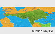 Satellite Panoramic Map of Ndele, political outside