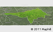 Satellite Panoramic Map of Ndele, semi-desaturated