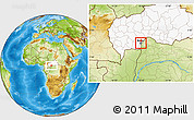 Physical Location Map of Bangui, highlighted country