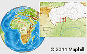 Physical Location Map of Bangui, highlighted country