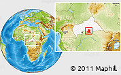 Physical Location Map of Basse-Kotto, highlighted country, within the entire country