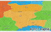 Political Shades Panoramic Map of Kemo