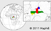 Flag Location Map of Central African Republic, blank outside